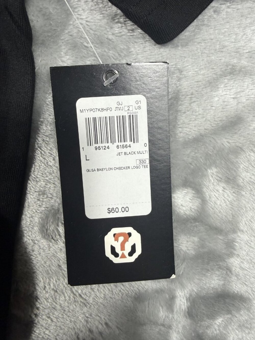 New Guess X Babylon Shirt Men's Large Black Checker Logo Graphic Tee Streetwear - Picture 5 of 14